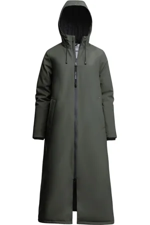 Stutterheim Jakke, Dame, Grøn, 2XS, Uld, Varm Knælang A-Line Regnfrakke