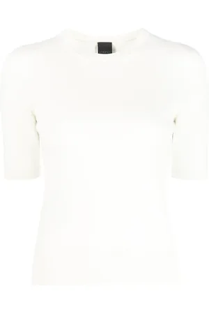 LORENA ANTONIAZZI Top, Dame, Hvid, M, Bomuld, Casual Strik T-shirt i hvid