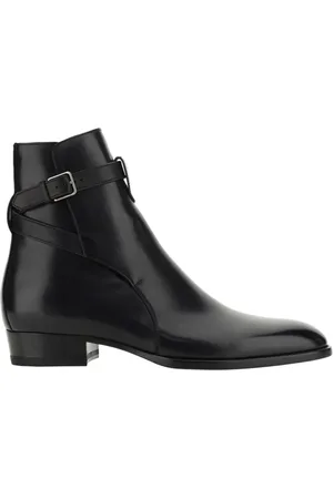 Saint Laurent Sko, Herre, Sort, 40 EU, Læder, Læder Jodhpur Ankelstøvler Mænd
