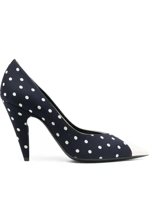 Saint Laurent Sko, Dame, Blå, 36 EU, Læder, Polkaprik Pumps