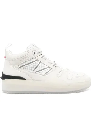 Moncler Sko, Dame, Hvid, 38 EU, Læder, Lædersneakers med perforeret detalje