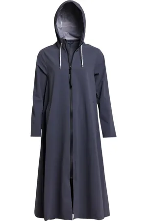 Stutterheim Jakke, Dame, Blå, S, Letvægts Mat Zip Regnfrakke