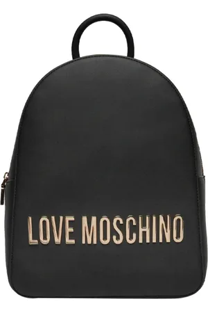 Moschino Taske, Dame, Sort, ONE SIZE, Uld, Ivory Trendy Rygsæk med Gyldne Detaljer