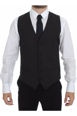 Dolce & Gabbana Jakkesæt, Herre, Grå, M, Uld, Klassisk Grå Uldblandingskjole Vest