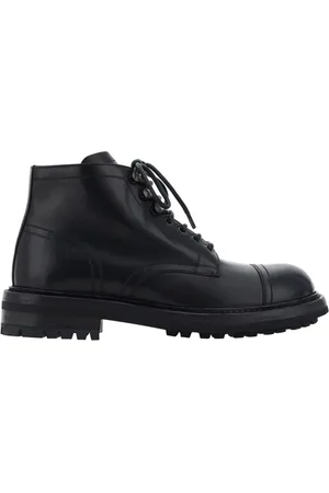 Dolce & Gabbana Sko, Dame, Sort, 40 1/2 EU, Læder, Læder Snørestøvler til Mænd