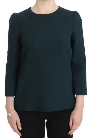 Dolce & Gabbana Bluser & Skjorter, Dame, Grøn, XS, Uld, Fortryllet Sicilien Grøn Bluse Uld-Silke Blanding