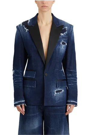Dsquared2 Jakke, Dame, Blå, 2XS, Denim, Denim Tuxedo Blazer