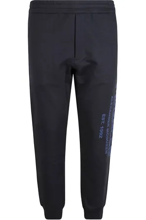 Alexander McQueen Bukser, Herre, Blå, M, Bomuld, Blå Logo Bomulds Sweatpants
