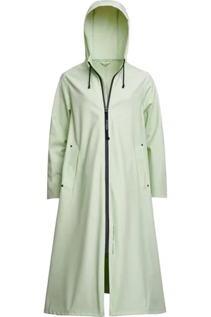 Stutterheim Jakke, Dame, Grøn, 3XS, Let Knælang A-Line Regnfrakke