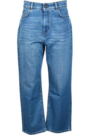 Max Mara Jeans, Dame, Blå, 2XL, Bomuld, Afslappet bomuldsblandingsjeans
