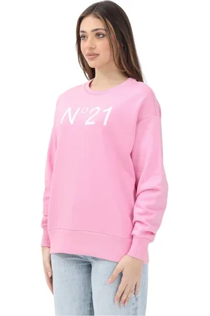 Nº21 Sweathshirts & Hoodies, Dame, Lyserød, S, Bomuld, Rosa Crewneck Sweater Forår Sommer