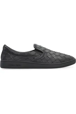Bottega Veneta Sko, Herre, Sort, 42 EU, Læder, Lædersneakers med Intrecciato-vævning