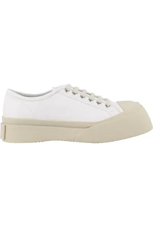 Marni Sko, Dame, Hvid, 40 EU, Læder, Lædersneakers med gummisål