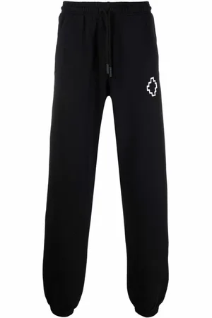 MARCELO BURLON Bukser, Herre, Sort, XL, Bomuld, Milan Track Pants med logo detalje