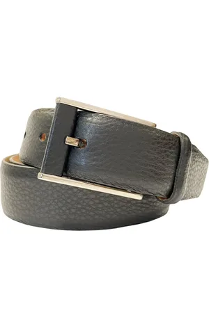 Giorgio Armani Tilbehør, unisex, Sort, 50 CM, Læder, Læderbælte Tekstureret Justerbart Design