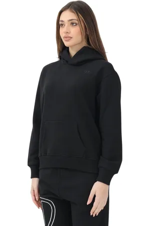 Diesel Sweathshirts & Hoodies, Dame, Sort, M, Bomuld, Sort hættetrøje med Oval D-logo