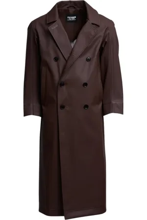 Stutterheim Frakke, Herre, Brun, XL, Vandtæt Dobbeltbrystet Overfrakke