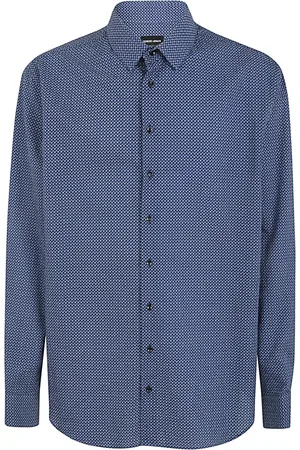 Giorgio Armani Skjorte, Herre, Blå, 4XL, Fantasy Casual Skjorte