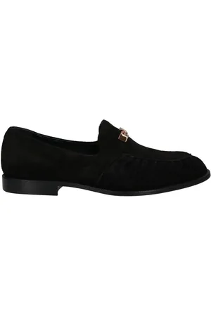 Giuseppe Zanotti Sko, Herre, Sort, 42 1/2 EU, Uld, Læder Loafers med Guld-tone Logo
