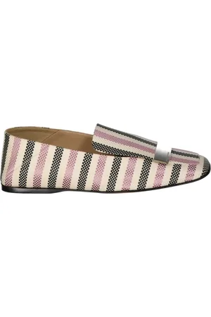 Sergio Rossi Sko, Dame, Flerfarvet, 39 1/2 EU, Læder, Jacquard Loafers med Metal Logo Hardware