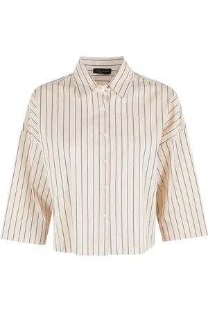 Roberto Collina Bluser & Skjorter, Dame, Brun, XS, Stribet Skjorte