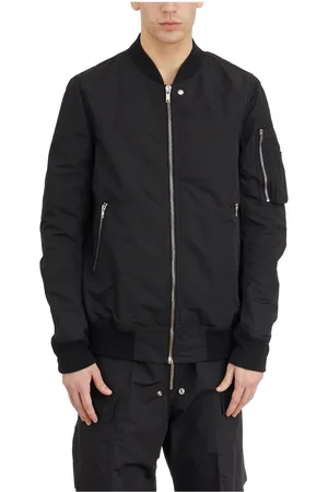 Rick Owens Jakke, Herre, Sort, L, Uld, Sort Flight Bomber Jakke