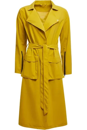 Stutterheim Jakke, Dame, Gul, XS, Uld, Mat Trench Coat med Moderne Design