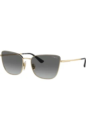 vogue Tilbehør, unisex, Gul, 56 MM, Sommerfugl Solbriller, Elegant Bystil