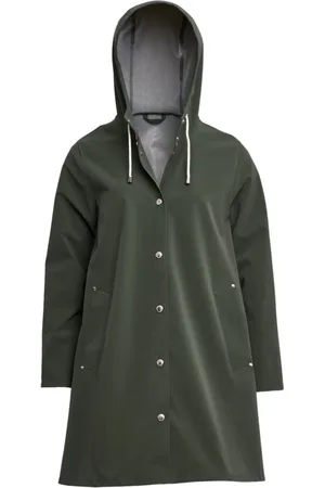 Stutterheim Jakke, Dame, Grøn, 2XS, Letvægts Mat A-Line Regnfrakke
