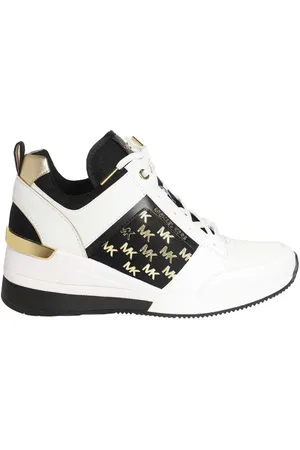 Michael Kors Sko, Dame, Hvid, 40 EU, Læder, Georgie Sneakers med Metal Logo