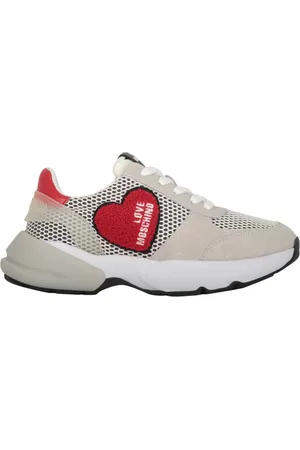 Moschino Sko, Dame, Hvid, 35 EU, Suede, Suede Low-top Sneakers