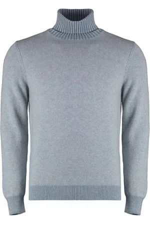 Malo Strik, Herre, Blå, 3XL, Cashmere, Luksus Cashmere Turtleneck Sweater