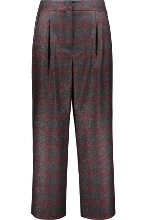 LORENA ANTONIAZZI Bukser, Dame, Blå, M, Uld, Jacquard motiv uldbukser