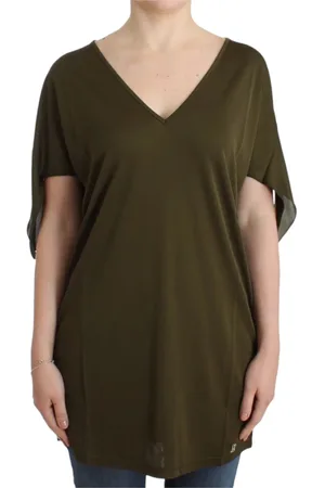 John Galliano Top, Dame, Grøn, M, Rayon, Smaragd Elegance Silkebluse