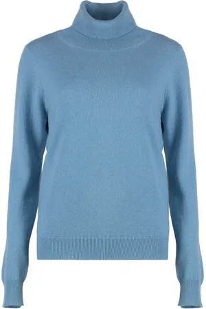 Malo Strik, Dame, Blå, M, Cashmere, Luksus Cashmere Turtleneck Pullover