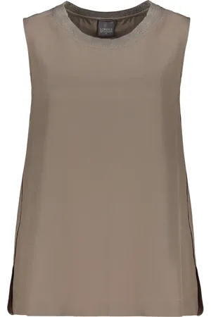 LORENA ANTONIAZZI Top, Dame, Grøn, 2XS, Uld, Ribbet Ærmeløs Uldtop