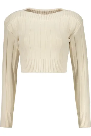 Low Classic Strik, Dame, , S, Uld, Ribstrikket sweater med knapdetalje
