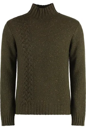 Malo Strik, Herre, Grøn, XL, Cashmere, Heather Cashmere Turtleneck Sweater