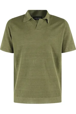 Roberto Collina Top, Herre, Grøn, XL, Polo Piquet Skjorte