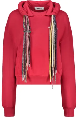 AMBUSH Sweathshirts & Hoodies, Dame, Rød, S, Bomuld, Logo Print Bomuldshættetrøje med Lommer