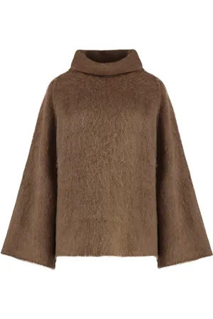 Malo Strik, Dame, Brun, M, Uld, Klokkeærmer Uldblanding Turtleneck Sweater