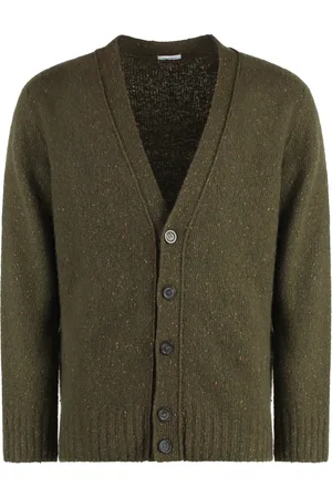 Malo Strik, Herre, Grøn, 2XL, Cashmere, Heather Effekt Cashmere Cardigan