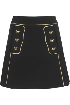 Moschino Nederdel, Dame, Sort, S, Uld, Kontrastdetaljeret Mini-Nederdel