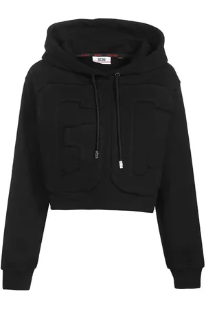 GCDS Sweathshirts & Hoodies, Dame, Sort, M, Bomuld, Broderet hættetrøje