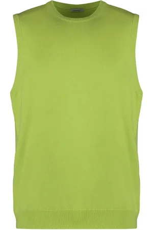 Malo Strik, Herre, Grøn, L, Cashmere, Kashmir Ribstrikket Vest