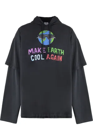 Vetements Sweathshirts & Hoodies, Herre, Sort, M, Bomuld, Vintage Bomuldshættetrøje med Frontprint
