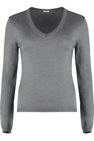 Malo Strik, Dame, Grå, XS, Cashmere, Luksus Cashmere Silk Pullover
