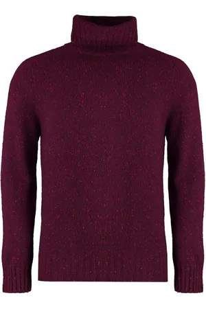Malo Strik, Herre, Lilla, 3XL, Cashmere, Heather Cashmere Turtleneck Sweater