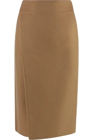 Malo Nederdel, Dame, Brun, XS, Kashmir Frontslidsnederdel