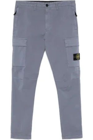Stone Island Bukser, Herre, Blå, W34, Afslappede Cargo Bukser til Mænd